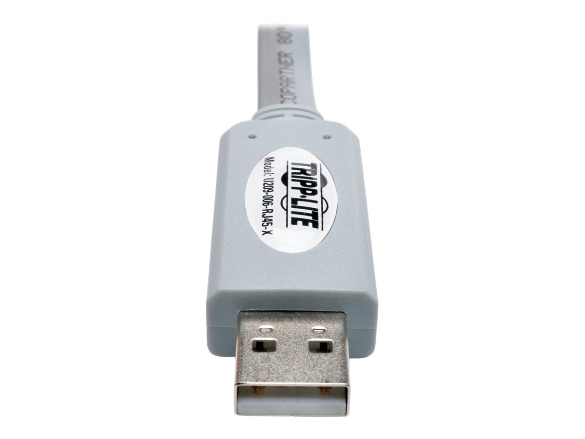 Thumbnail 3 of 5 for Eaton Tripp Lite Series USB to RJ45 Cisco Serial Rollover Cable, USB Type-A to RJ45 M/M, 6 ft - serial adapter - USB