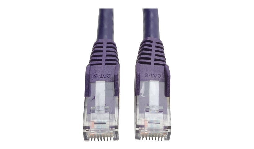 Eaton Tripp Lite Series Cat6 Gigabit Snagless Molded (UTP) Ethernet Cable (RJ45 M/M), PoE, Purple, 10 ft. (3.05 m) -