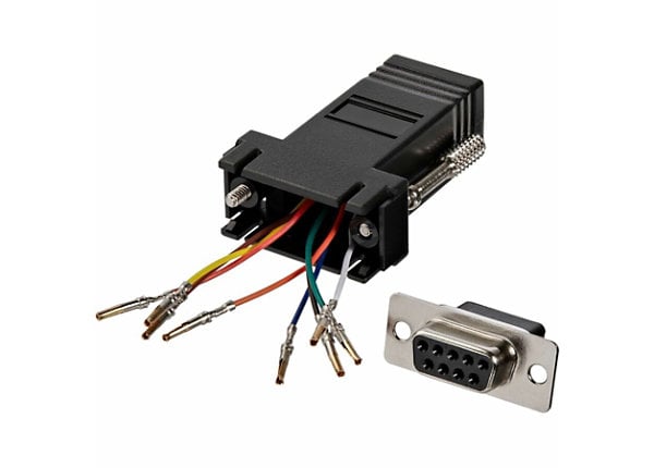 8x 9-Pin DB9 RS232 Serial Port Female to RJ45 8P8C Network Modular Adapter Black 