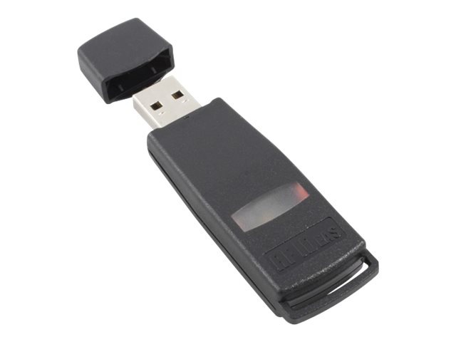 rf IDEAS WAVE ID Solo Keystroke CSN Black Dongle Reader - RFID reader - USB