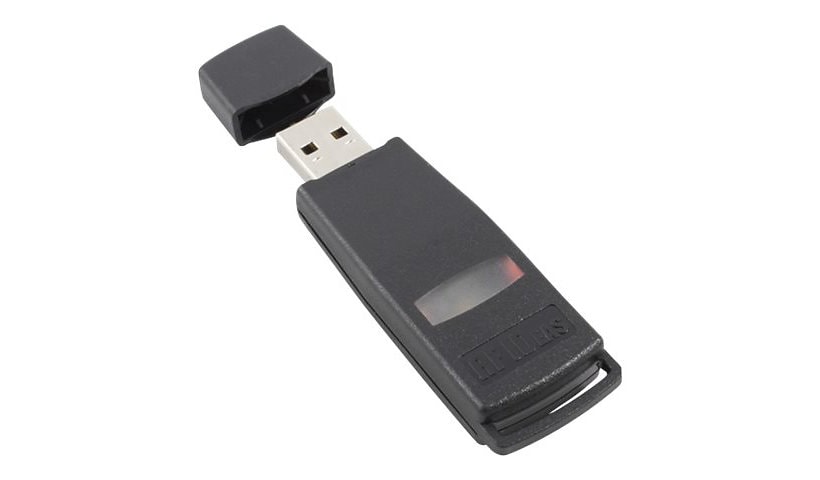 rf IDEAS WAVE ID Solo Keystroke CSN Black Dongle Reader - RFID reader - USB