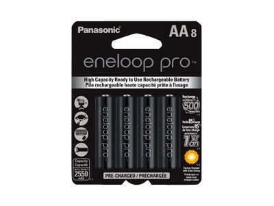 Panasonic eneloop pro BK-3HCCA8BA battery - 8 x AA type - NiMH -  BK-3HCCA8BA - Office Basics 