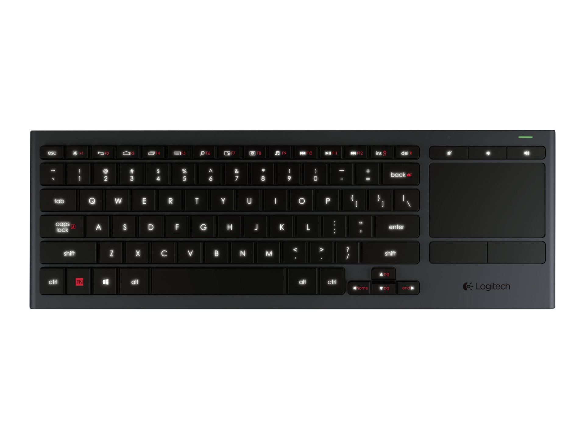 Logitech Illuminated Living-Room K830 - keyboard - with touchpad - English