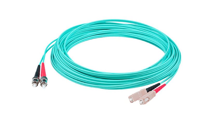 Proline 10m SC (M) to ST (M) Aqua OM3 Duplex Fiber OFNR Patch Cable