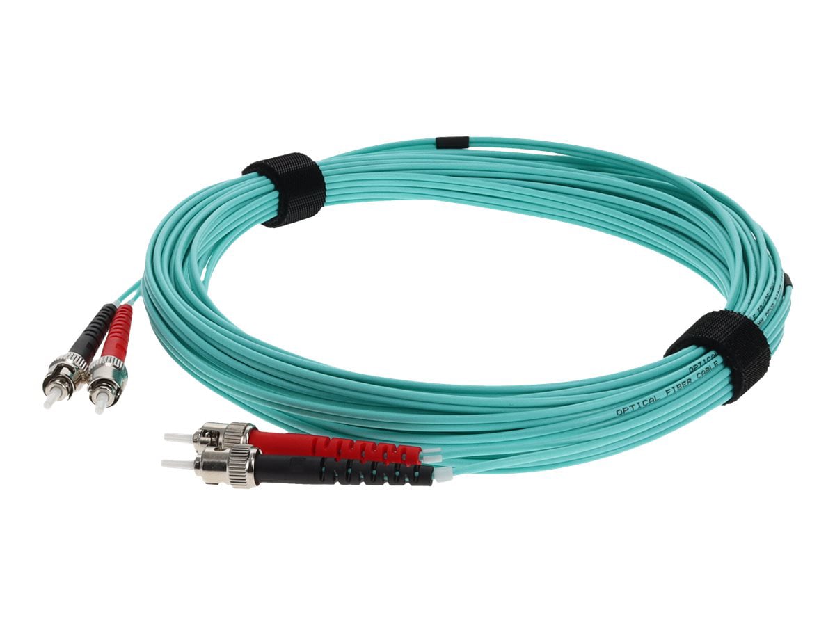 Proline 1m ST to ST Aqua OM3 Duplex OFNR (Riser-Rated) Fiber Patch Cable