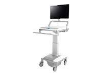 Humanscale TouchPoint Mobile Technology Carts T7 powered PC Gantry and PC work surface - cart