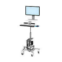 GCX Variable Height Roll Stand Monitor and Keyboard with Work Surface