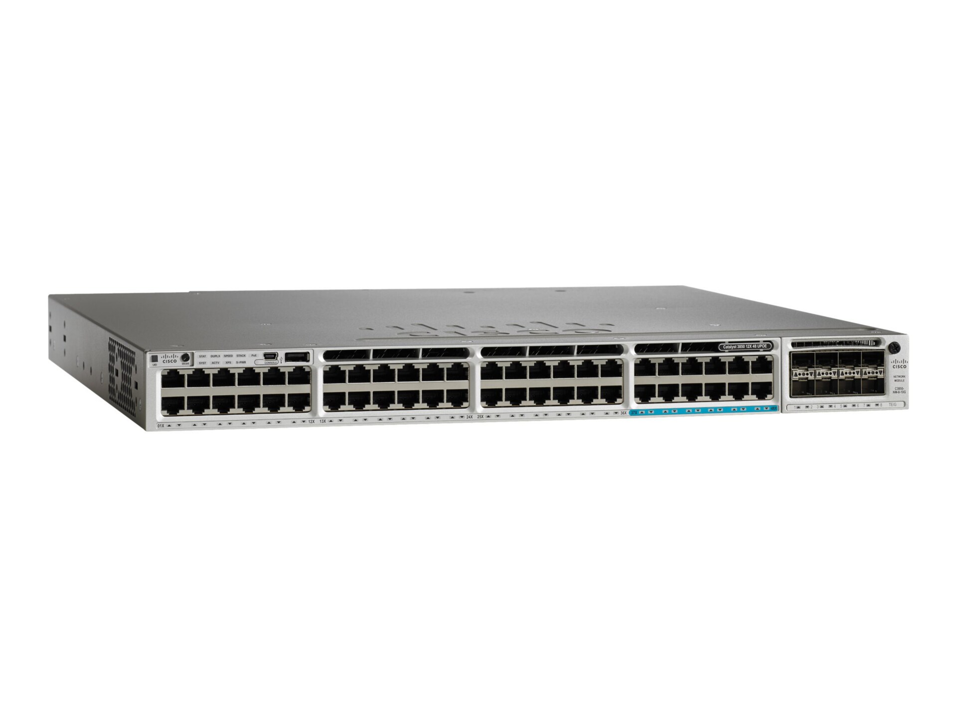 Cisco Catalyst 3850-12X48UW-S - switch - 48 ports - managed - rack-mountable