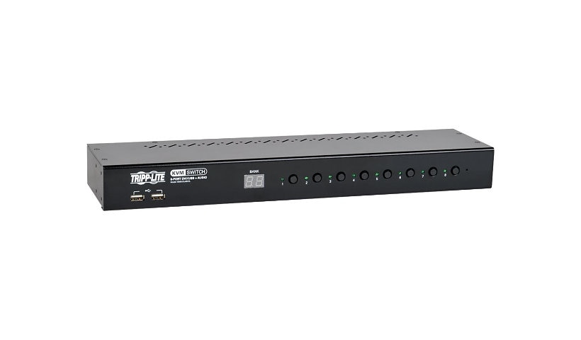 Tripp Lite 8-Port Rackmount DVI USB KVM Switch w/ Audio & 2-Port USB Hub 1U