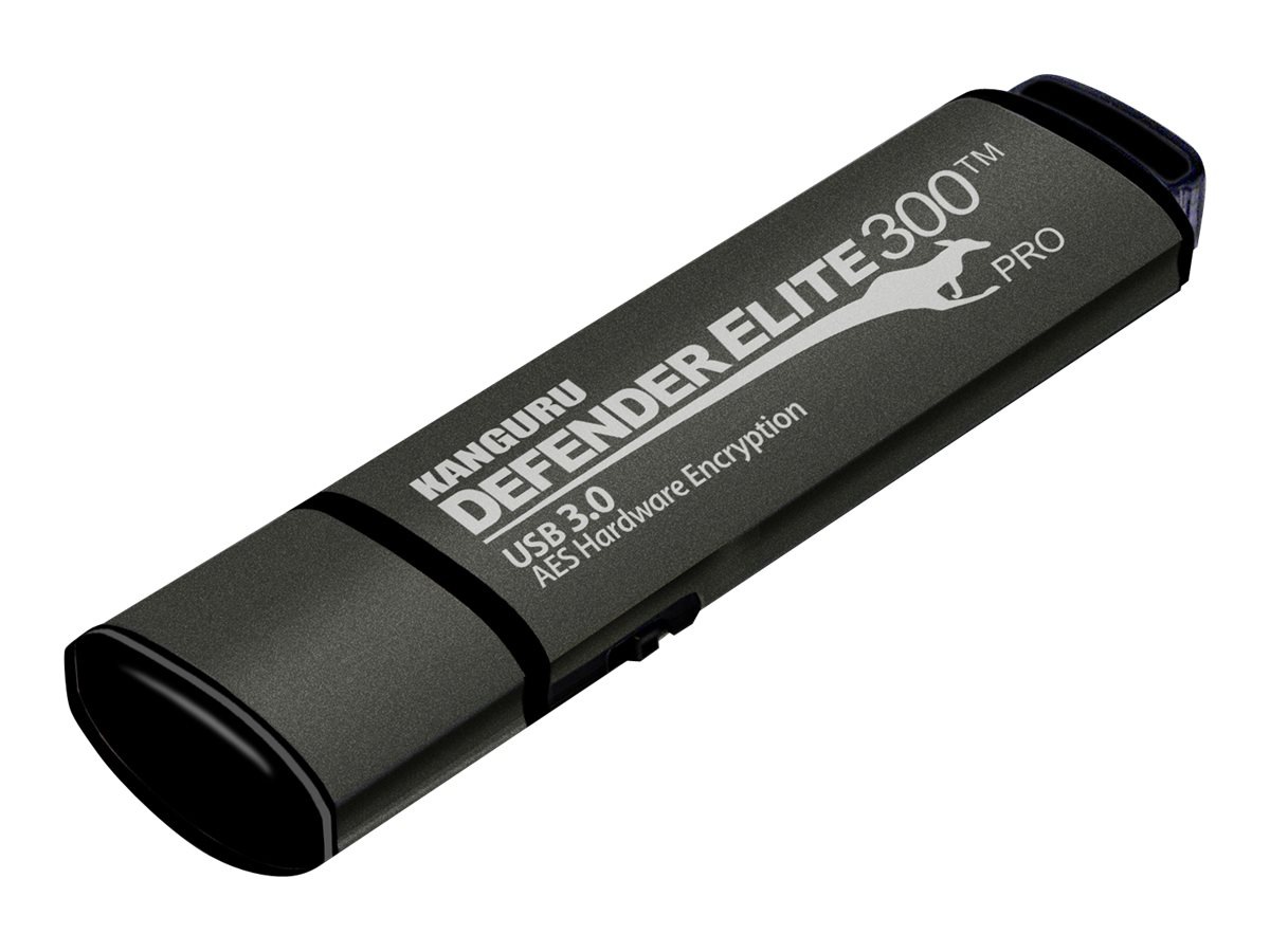 Kanguru Defender Elite300 PRO Secure FIPS Hardware Encrypted with Physical Write Protect Switch - USB flash drive - 4 GB