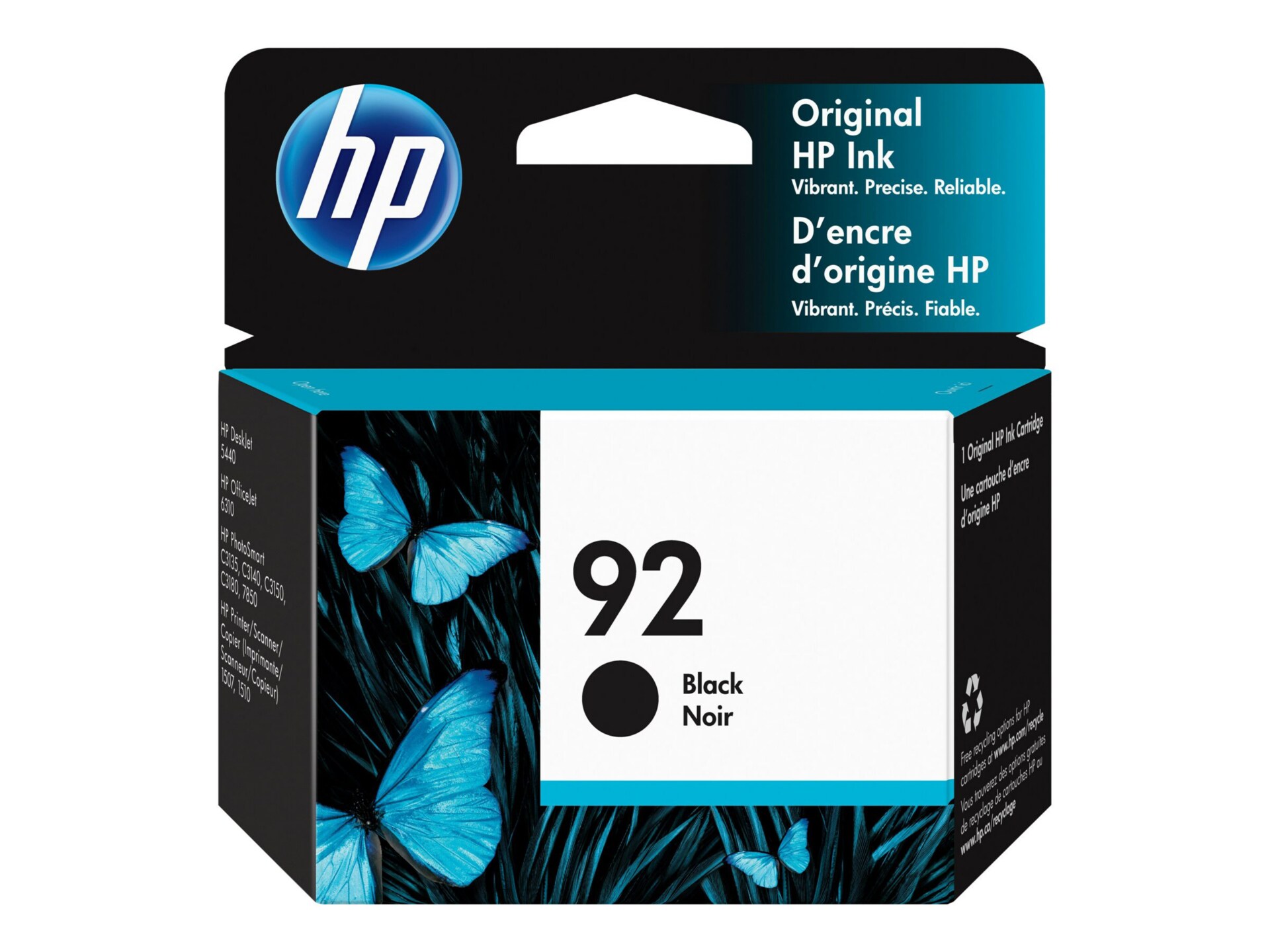 HP 92 Original Standard Yield Inkjet Ink Cartridge - Black - 1 / Pack
