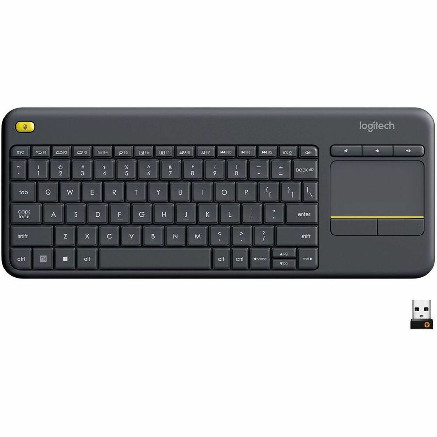 Clavier tactile sans fil Logitech K400 Plus - clavier - avec pavé tactile - QWERTY - International US - noir Périphérique d'entrée