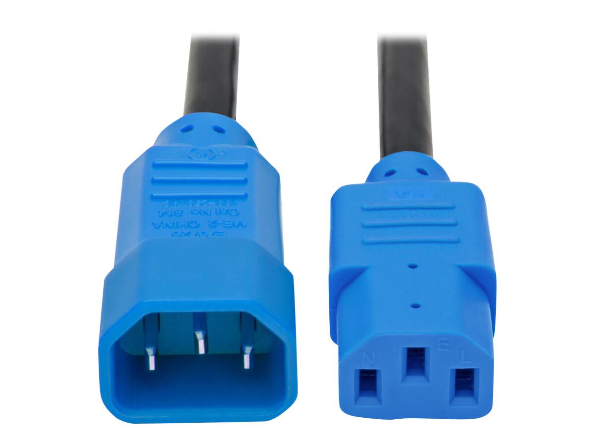 Tripp Lite 6ft Power Cord Extension Cable C14 to C13 Heavy Duty Blue 15A 14AWG 6' - power cable - 1.8 m