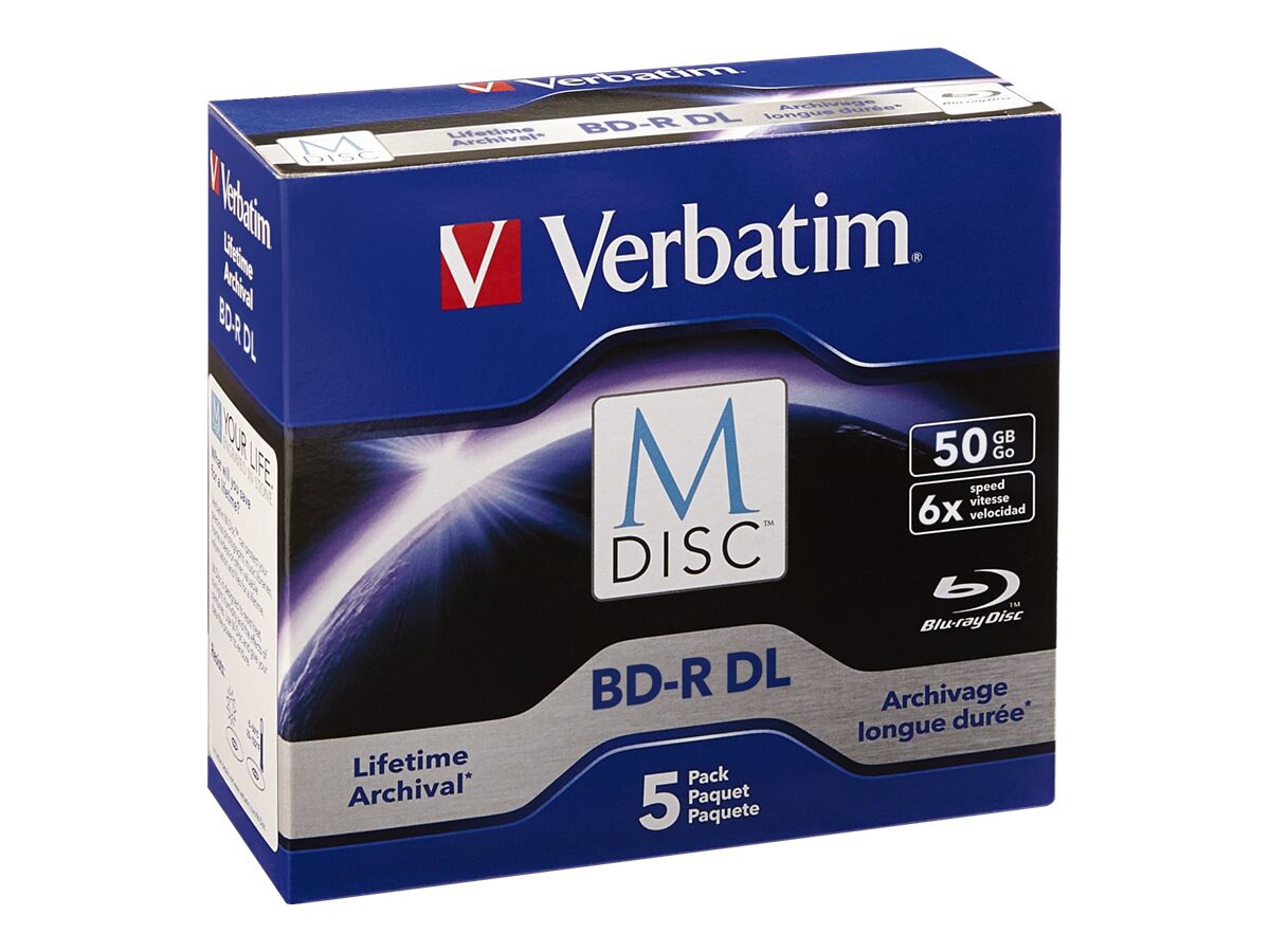Verbatim M-Disc - BD-R DL x 5 - 50 GB - storage media
