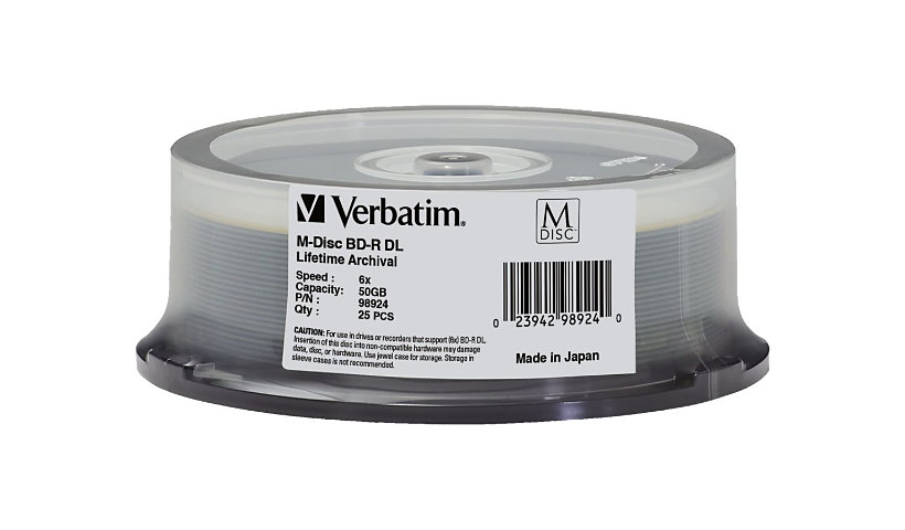 Verbatim M-Disc - BD-R DL x 25 - 50 GB - storage media