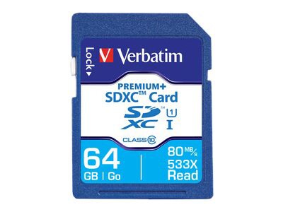 Verbatim PremiumPlus - flash memory card - 64 GB - SDXC UHS-I