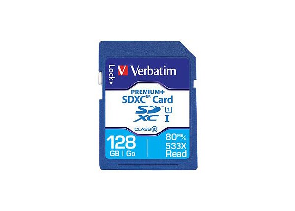 Verbatim PremiumPlus - flash memory card - 128 GB - SDXC UHS-I