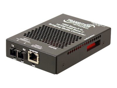 Transition Networks Stand-Alone 10/100/1000 Ethernet Media Converter - fiber media converter - 10Mb LAN, 100Mb LAN, GigE