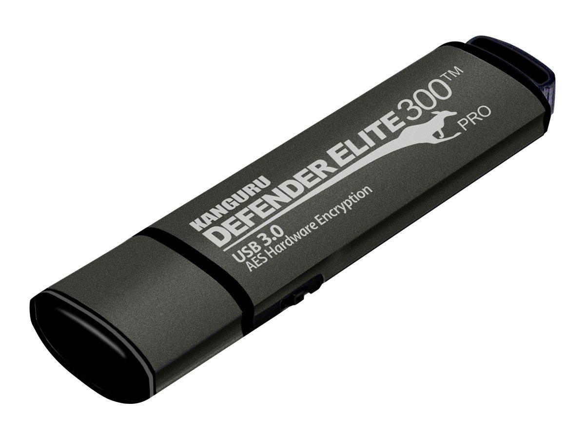 Kanguru Defender Elite300 PRO Secure FIPS Hardware Encrypted with Physical Write Protect Switch - USB flash drive - 8 GB