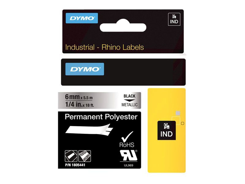 DYMO Rhino Permanent Polyester - tape - 1 roll(s) - Roll (0.6 cm x 5.5 m)