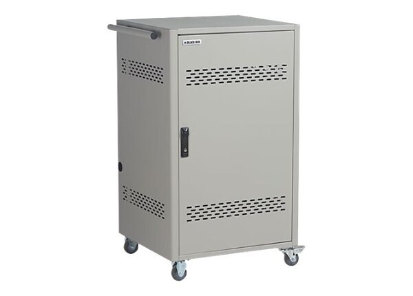 Black Box Steel Top, Fixed Shelves, Hinged Doors and 4-Bank Timer - cart