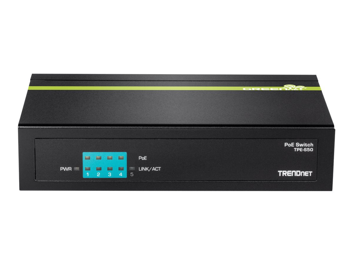 TRENDnet 6-Port Fast Ethernet PoE+ Switch, 4 x Fast Ethernet PoE Ports, 2 x
