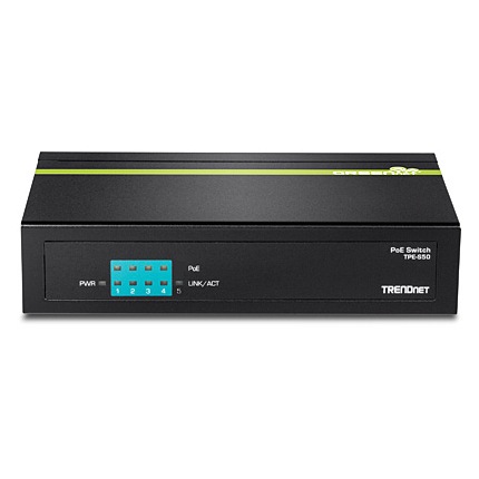 Thumbnail 2 of 10 for TRENDnet 6-Port Fast Ethernet PoE+ Switch, 4 x Fast Ethernet PoE Ports, 2 x Fast Ethernet Ports, 60W PoE Budget, 1.2