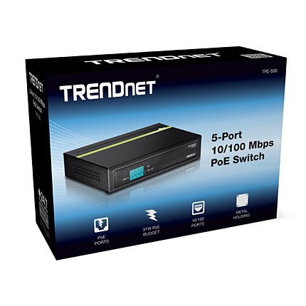 Thumbnail 4 of 10 for TRENDnet 6-Port Fast Ethernet PoE+ Switch, 4 x Fast Ethernet PoE Ports, 2 x Fast Ethernet Ports, 60W PoE Budget, 1.2