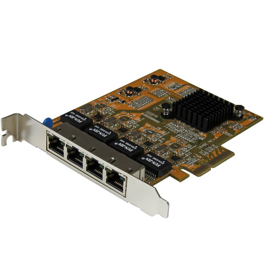 StarTech.com 4 Port PCIe Network Card - Standard Profile - RJ45 Port - Real