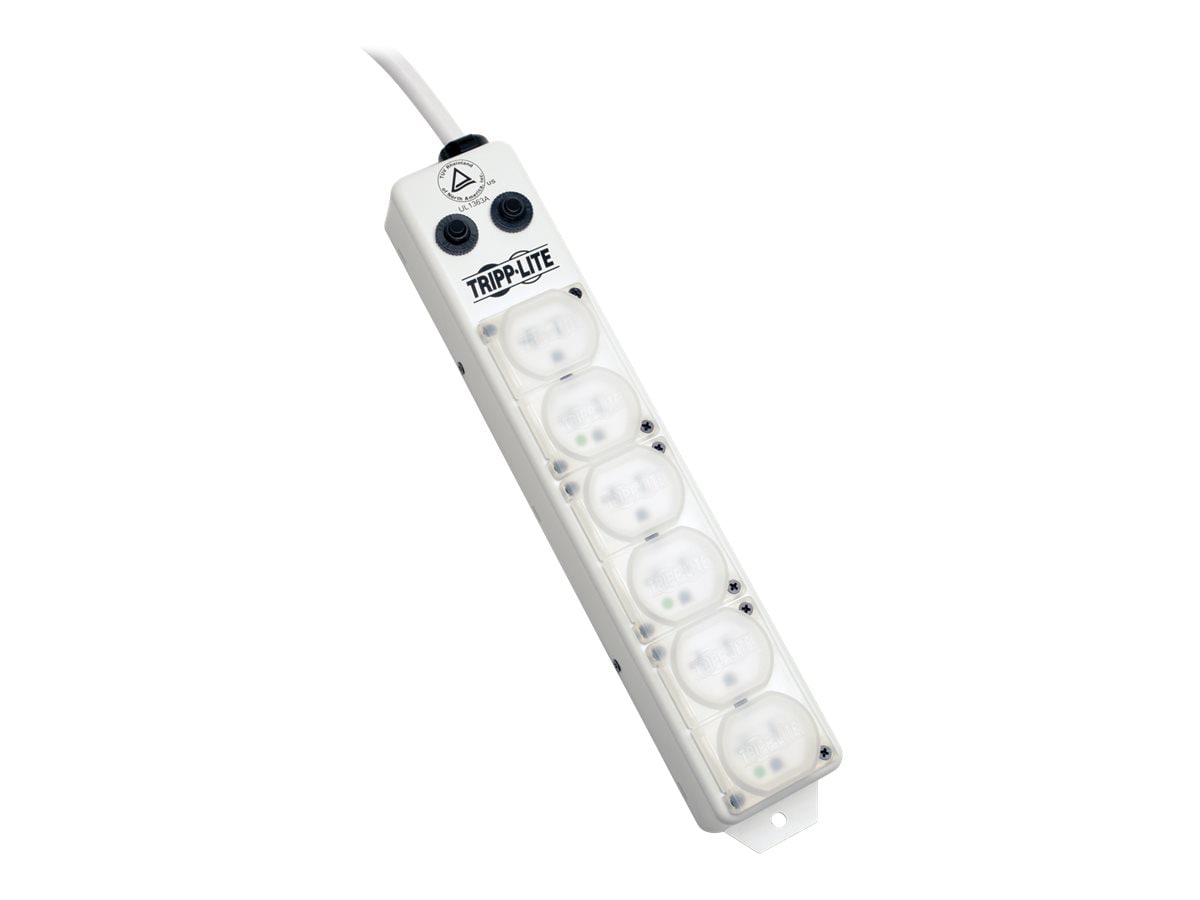 Tripp Lite Safe-IT Power Strip Medical Hospital Grade Antimicrobial UL 1363A 6 Outlet 15' Cord - power strip