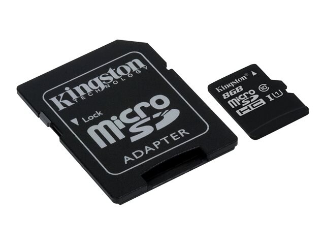 Kingston - flash memory card - 8 GB - microSDHC UHS-I