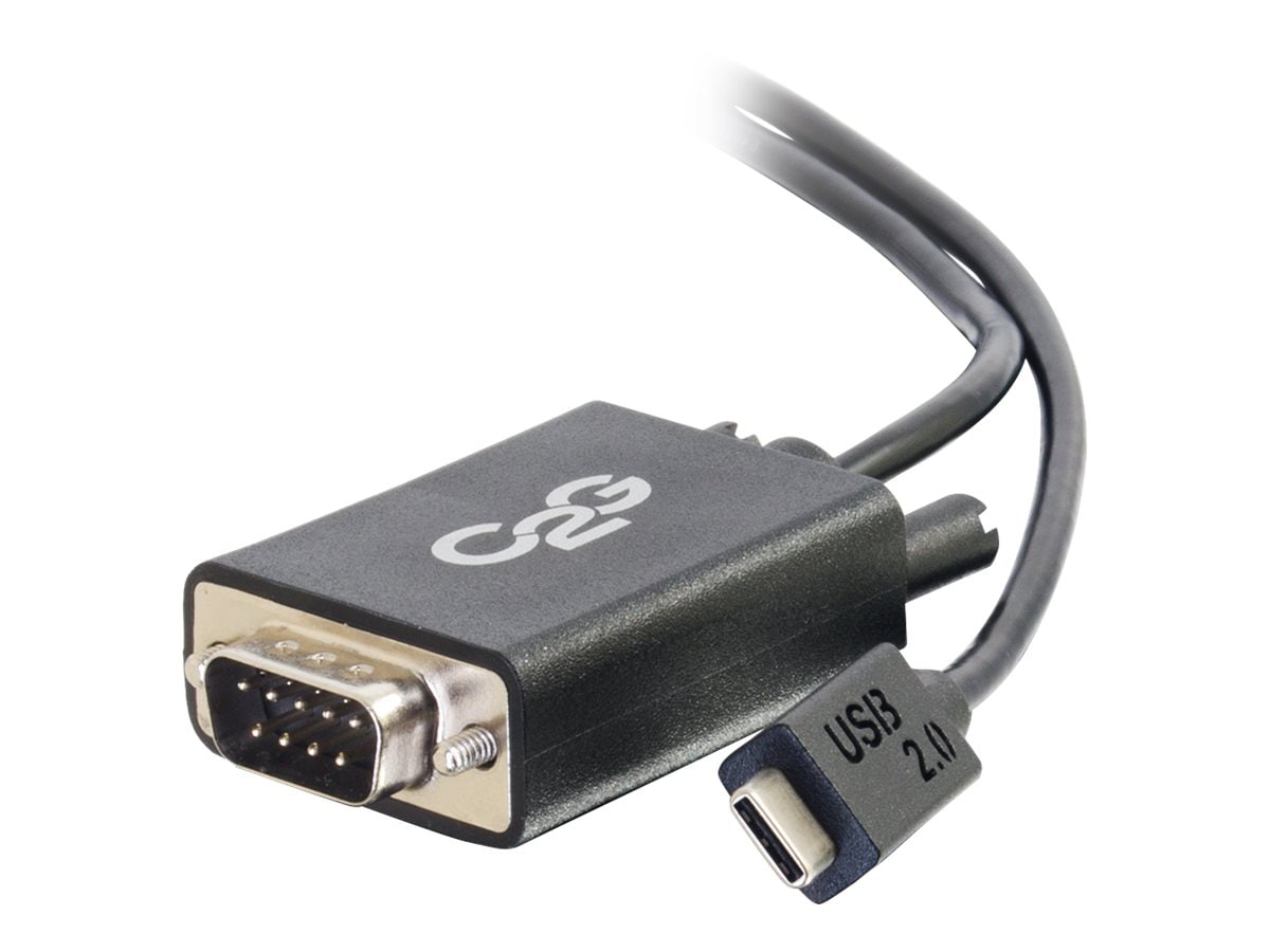 C2G 3ft USB C to Serial Cable - USB C 2.0 to DB9 Serial Cable - M/M