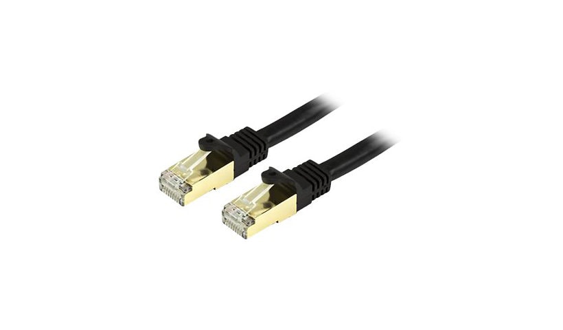 StarTech.com 1ft CAT6a Ethernet Cable - 10 Gigabit Category 6a Shielded Snagless 100W PoE Patch Cord - 10GbE Black UL