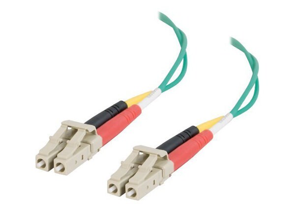 C2G LC-LC 62.5/125 OM1 Duplex Multimode Fiber Optic Cable (Plenum-Rated) - patch cable - 3 m - green