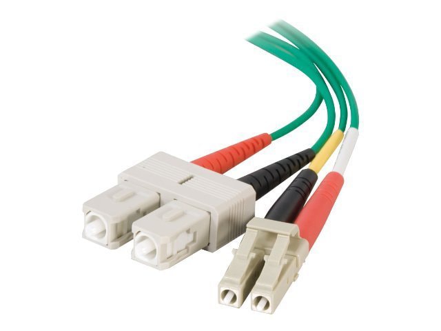 C2G LC-SC 62.5/125 OM1 Duplex Multimode Fiber Optic Cable (Plenum-Rated) - patch cable - 10 m - green