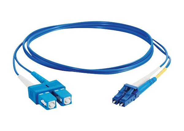 C2G 3m LC-SC 9/125 Duplex Single Mode OS2 Fiber Cable - Plenum CMP-Rated - Blue - 10ft - patch cable - 3 m - blue