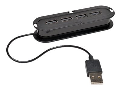 Tripp Lite 4-Port USB 2.0 Compact Mobile Hi-Speed Ultra-Mini Hub w/ Cable - hub - 4 ports