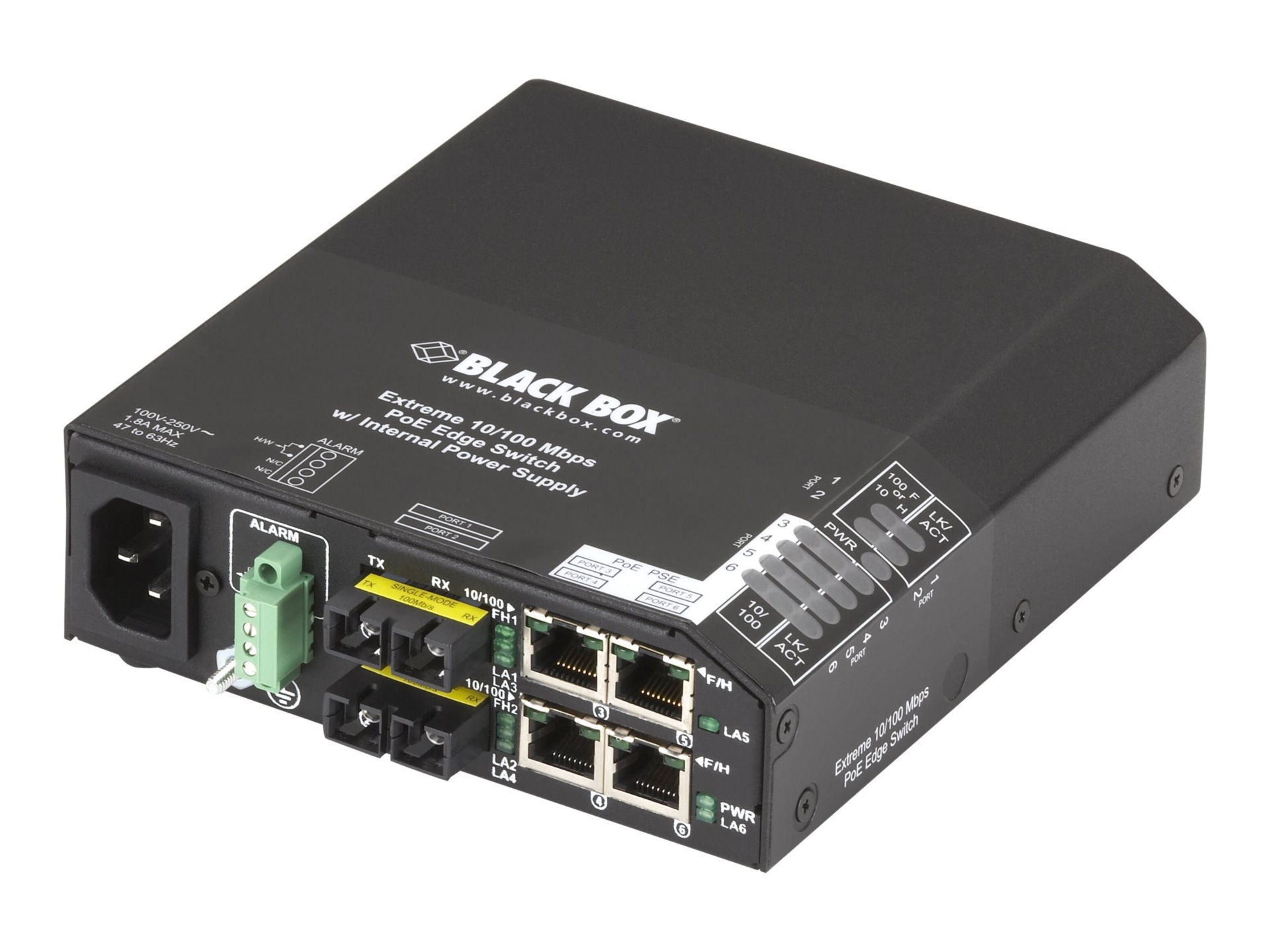 Black Box Extreme PoE PSE Switch - switch - 6 ports