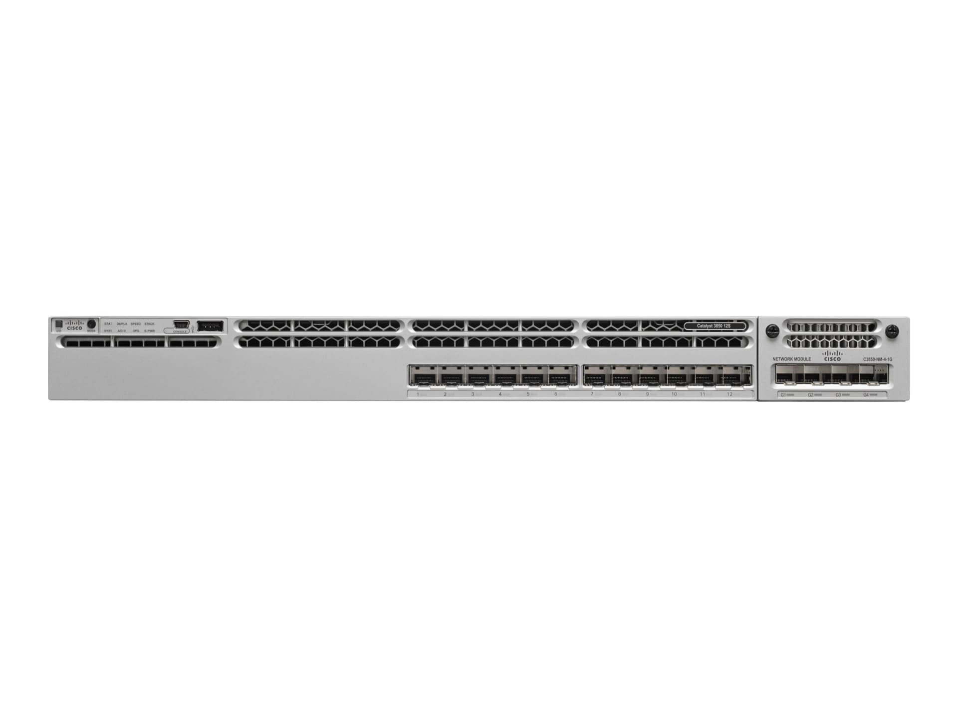 Cisco Catalyst 3850 Series 1U Stackable 12-Port SFP Ethernet Switch - Refurbished