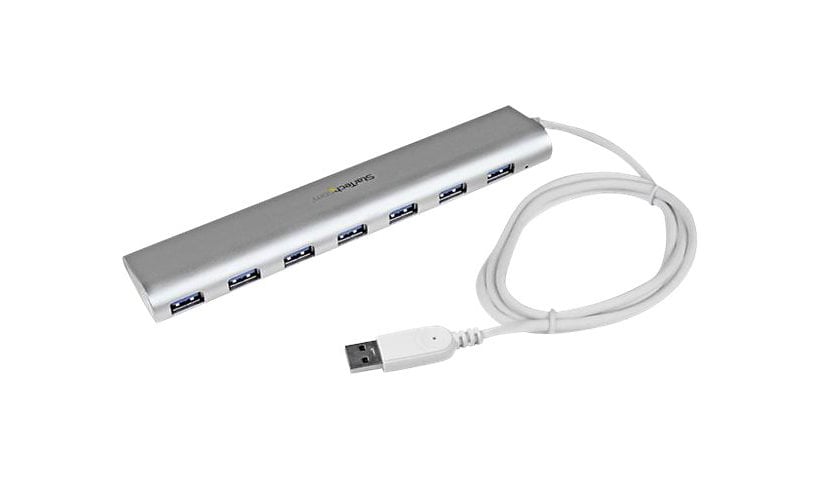 StarTech.com 7-Port USB Hub, USB to 7x USB-A Ports, USB 5Gbps, Self-Powered, Portable Laptop USB 3.0 Hub w/ Power Supply