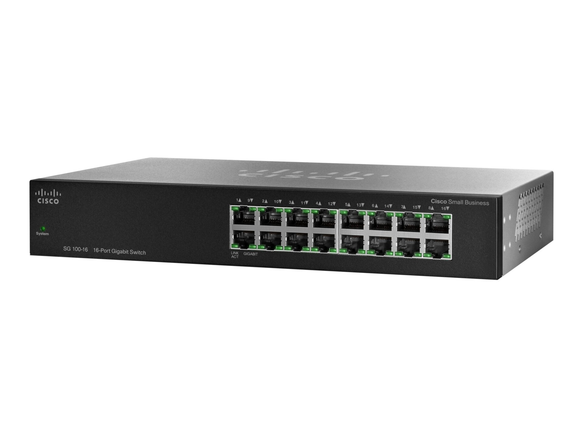 Cisco Small Business SG 100-16 - switch - 16 ports - unmanaged - rack-mount