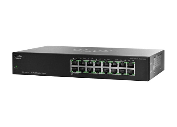 Cisco SG100-16 v2 16-Port Gigabit Network Ethernet Switch Small Business