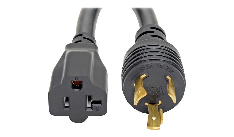 Eaton Tripp Lite Series Power Cord Adapter, NEMA L5-20P to NEMA 5-15R - Heavy-Duty, 20A, 125V, 12 AWG, 6-in. (15.24 cm),