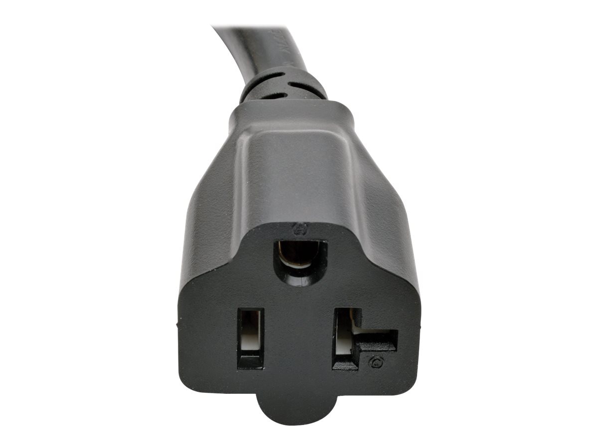 Thumbnail 3 of 5 for Eaton Tripp Lite Series Power Cord Adapter, NEMA L5-20P to NEMA 5-15R - Heavy-Duty, 20A, 125V, 12 AWG, 6-in. (15.24 cm),