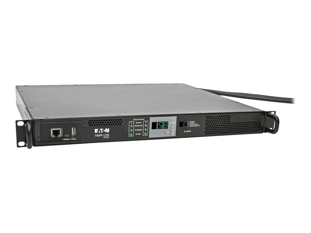 Eaton Tripp Lite Series PDU Monitored Horizontal 5.8kw 208/240V L6-30R 2 L6-30P ATS 1URM - power monitoring unit - 5.8