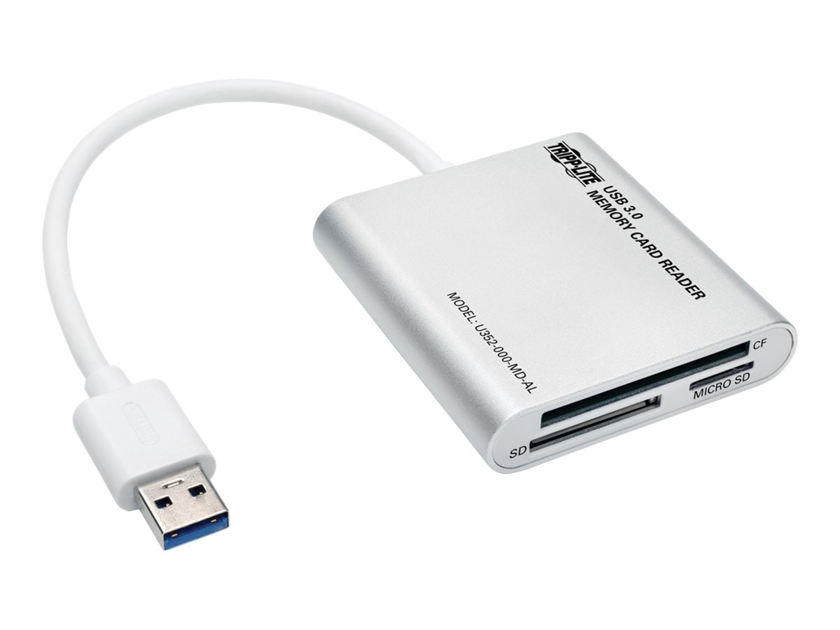 Tripp Lite USB 3.0 SuperSpeed Multi-Drive Memory Card Reader/Writer Aluminum 5Gbps - card reader - USB 3.0