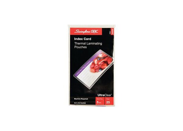 Swingline GBC UltraClear Large Index Card - clear - 25 pcs. - lamination pouches