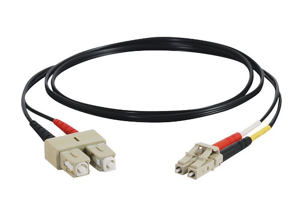 C2G 3m LC-SC 62.5/125 OM1 Duplex Multimode PVC Fiber Optic Cable - Black - patch cable - 3 m - black