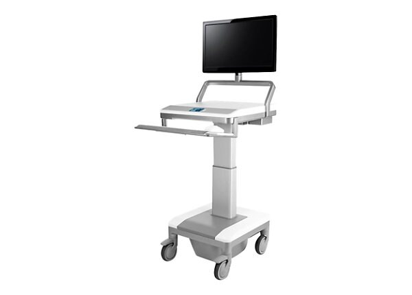 Humanscale TouchPoint Mobile Technology Cart T7 Powered PC Gantry and PC Work Surface - cart