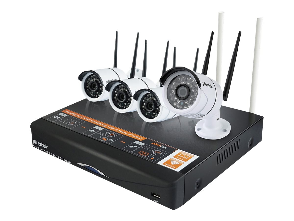 Plustek NVR Wireless Kit - DVR + camera(s) - wireless, wired